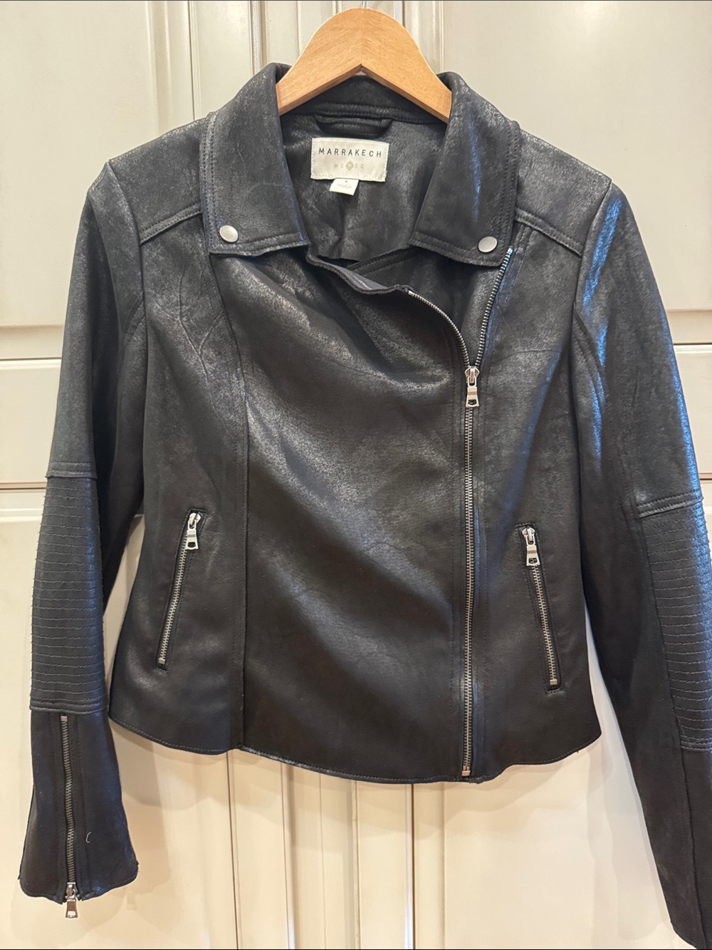 Marrakech Black Faux Leather Moto Jacket